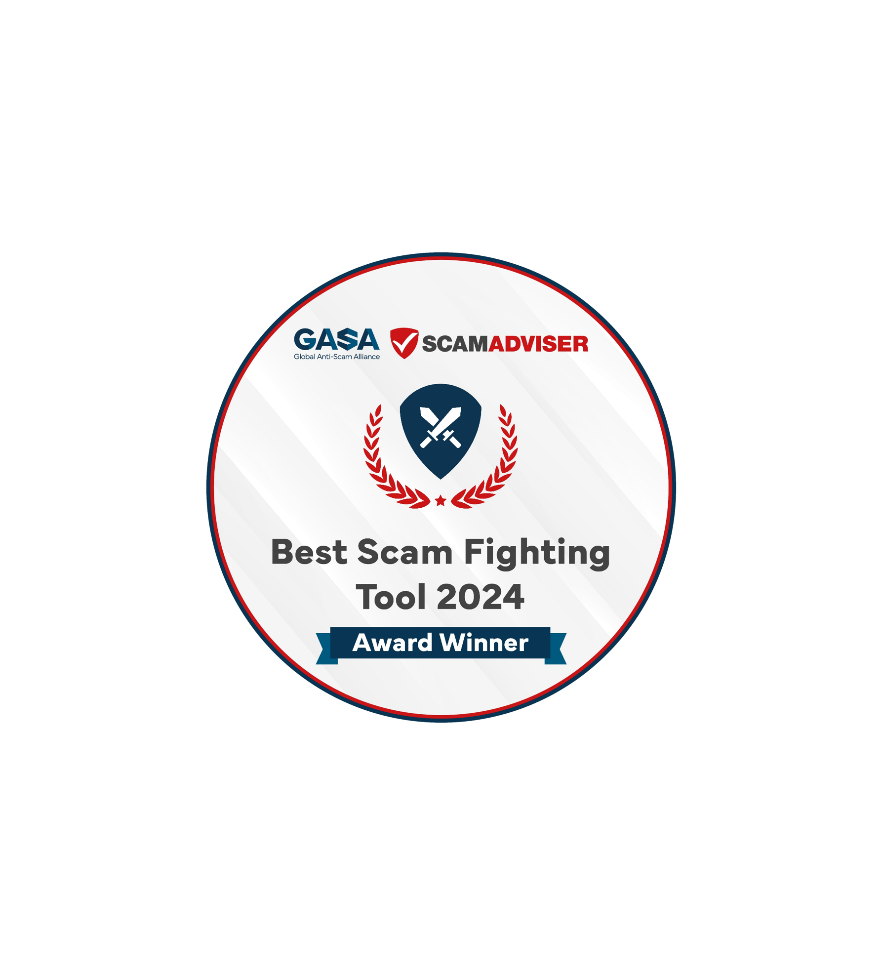 Scam Fighting Tool of the Year award with GASA and scam advisor logos